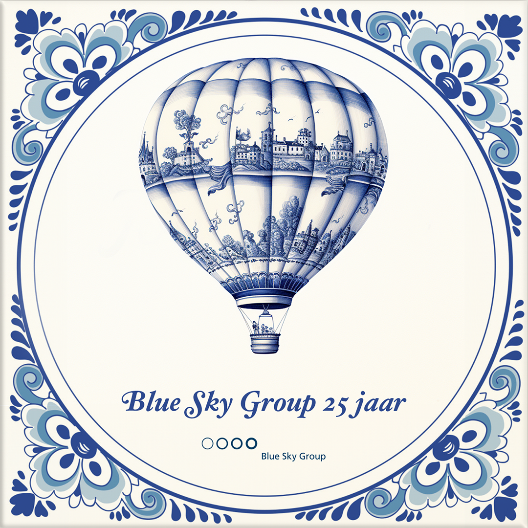 Tegeltje 25 jarig bestaan Blue Sky Group 